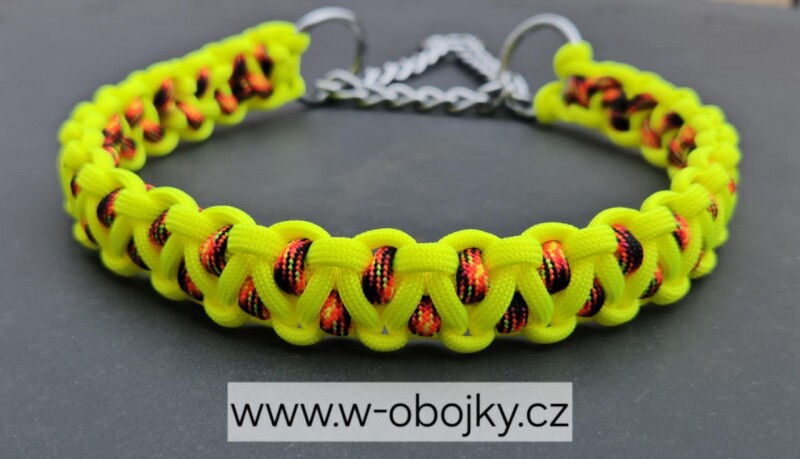 Polostahovací obojek v neon žluté